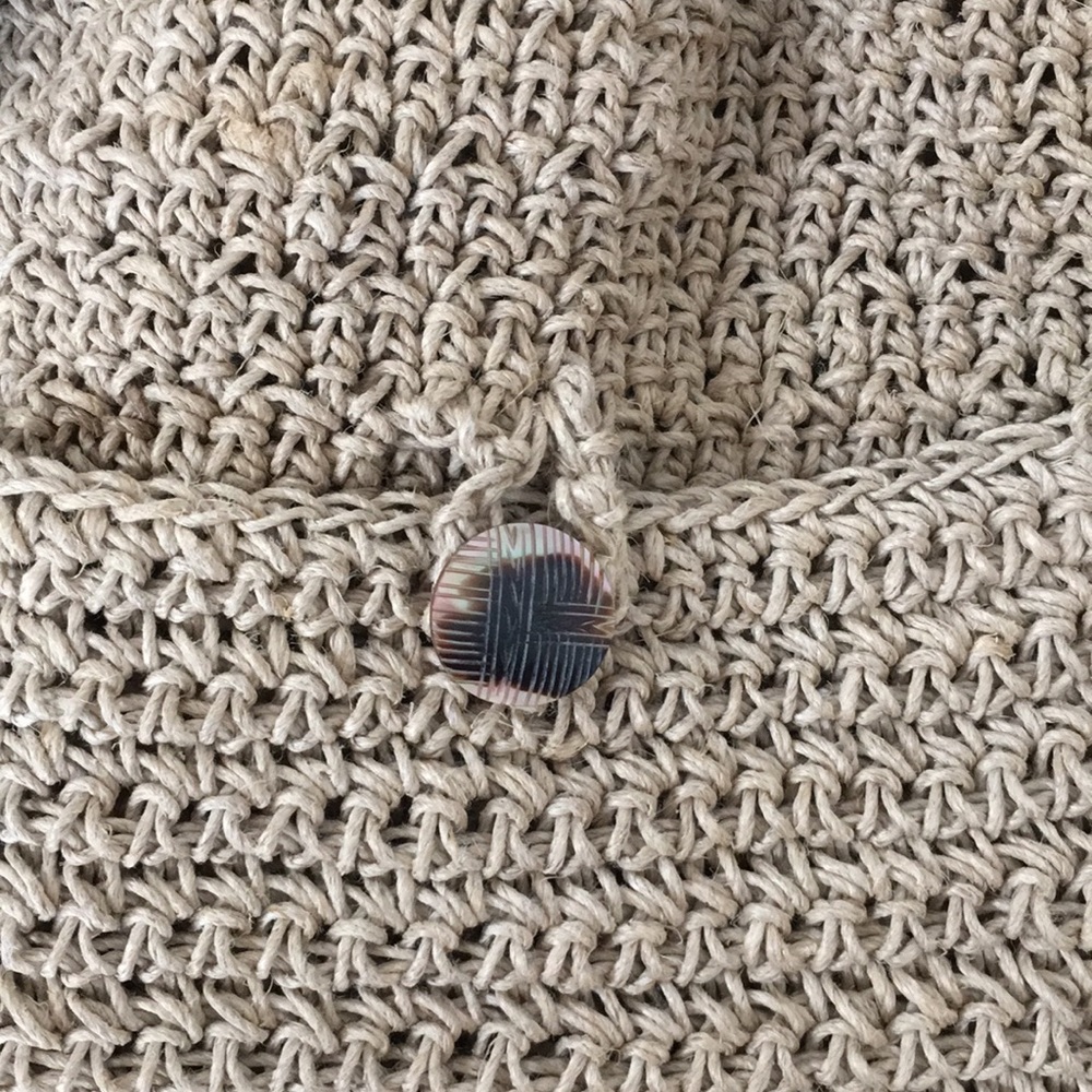Handmade Hemp Backpack Drawstring Bag - Picture 2 of 3